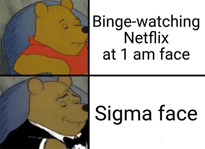 Sigma Face Meme with Winnie the pooh