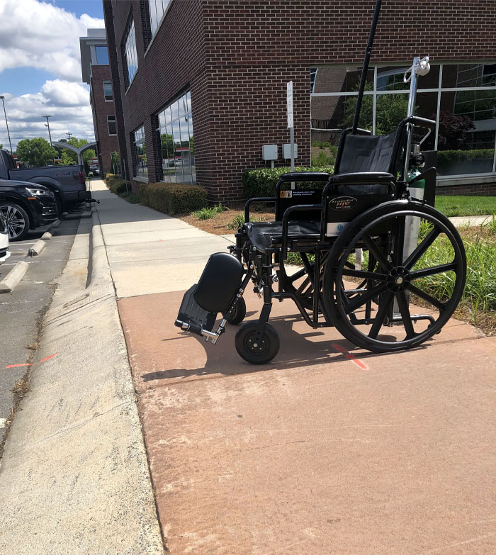 A Hospital Ramp So Steep That You Risk Bottoming Out The Wheelchair