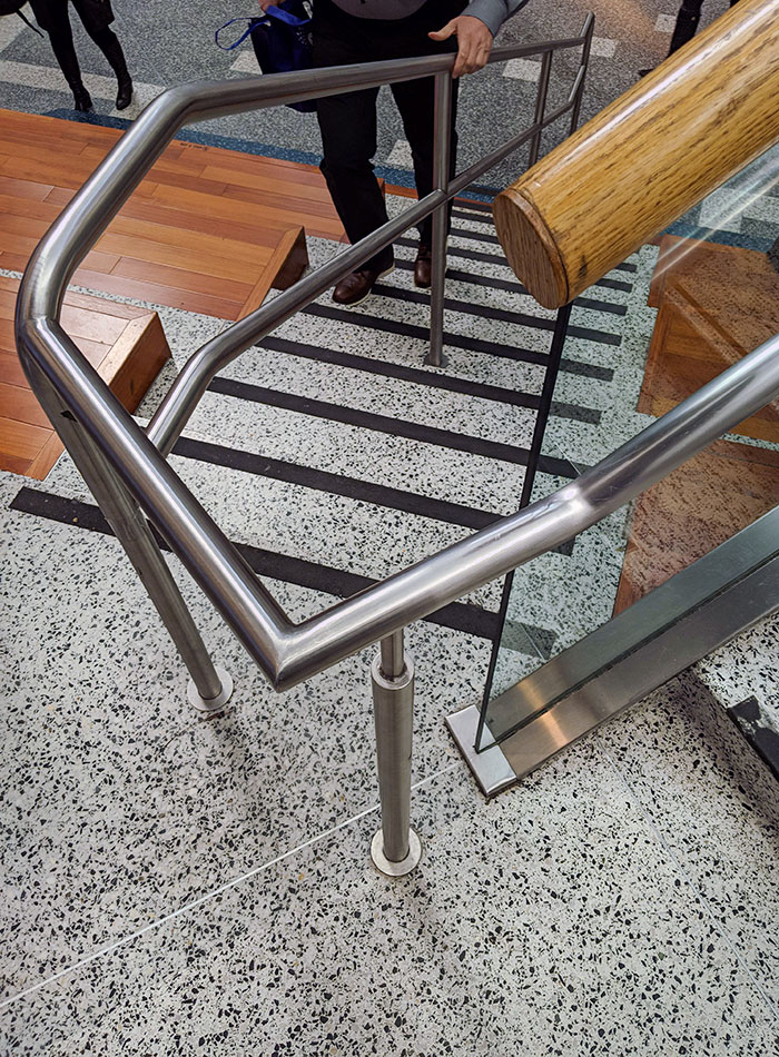 This Odd Handrail Blocking Half Of The Staircase At The San Jose Convention Center