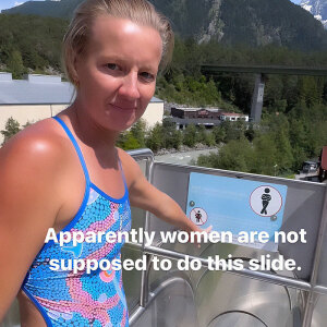 Thrill-Seeking Diver Jumps Down Extreme Waterslide, Ignoring The Strict Ban For Women
