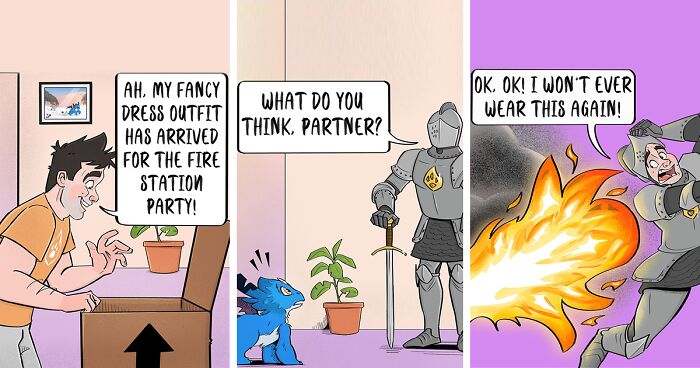 15 Heartwarming Comics And Some Videos That We Made Of This Firefighter And His Unusual Pet Dragon