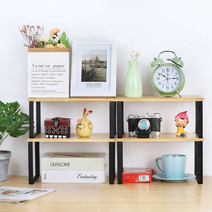 These Bamboo Shelves Will Maximiza Your Coutnertop Space For Efficient Organization