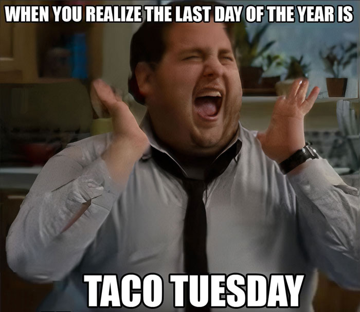 Jonah Hill is screaming yay because it is Taco Tuesday.