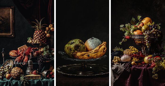 Inspired By Still Life Paintings, I Photographed Moody Portraits Of Fake Fruits And Veggies