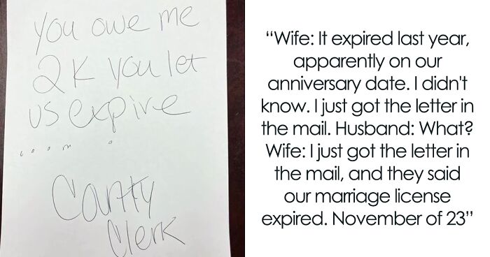 People Online Laugh At This Woman's Prank Telling Husband That Their Wedding License Has Expired