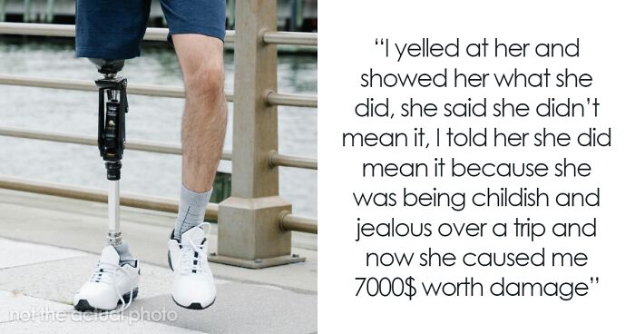 Guys’ Trip Prompts Woman To Hide Her BF’s $7000 Prosthetic, He Freaks Out When It Gets Ruined