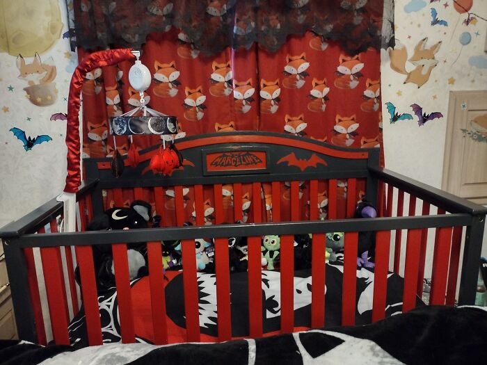 Painted The Crib Made The Mobile And The Curtains