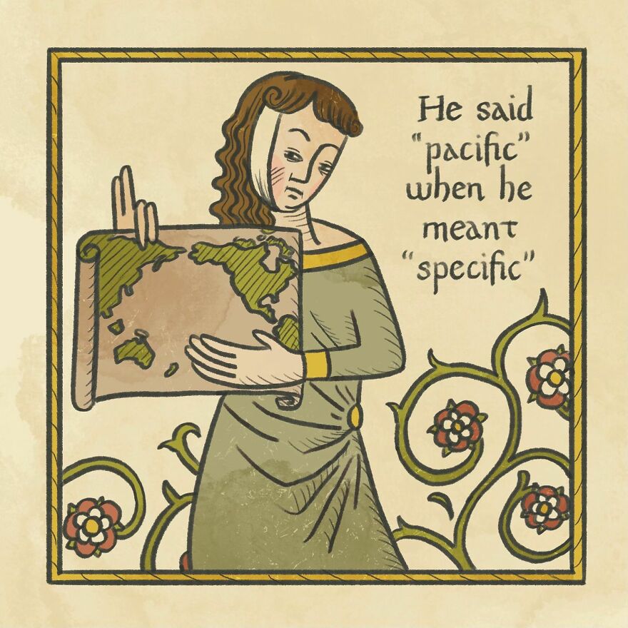 Medieval Humor Meets Modern Dating In ‘Recognising The Ick’ Series By Clarice Tudor