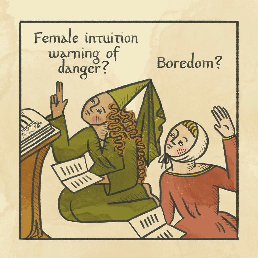 Medieval Humor Meets Modern Dating In ‘Recognising The Ick’ Series By Clarice Tudor