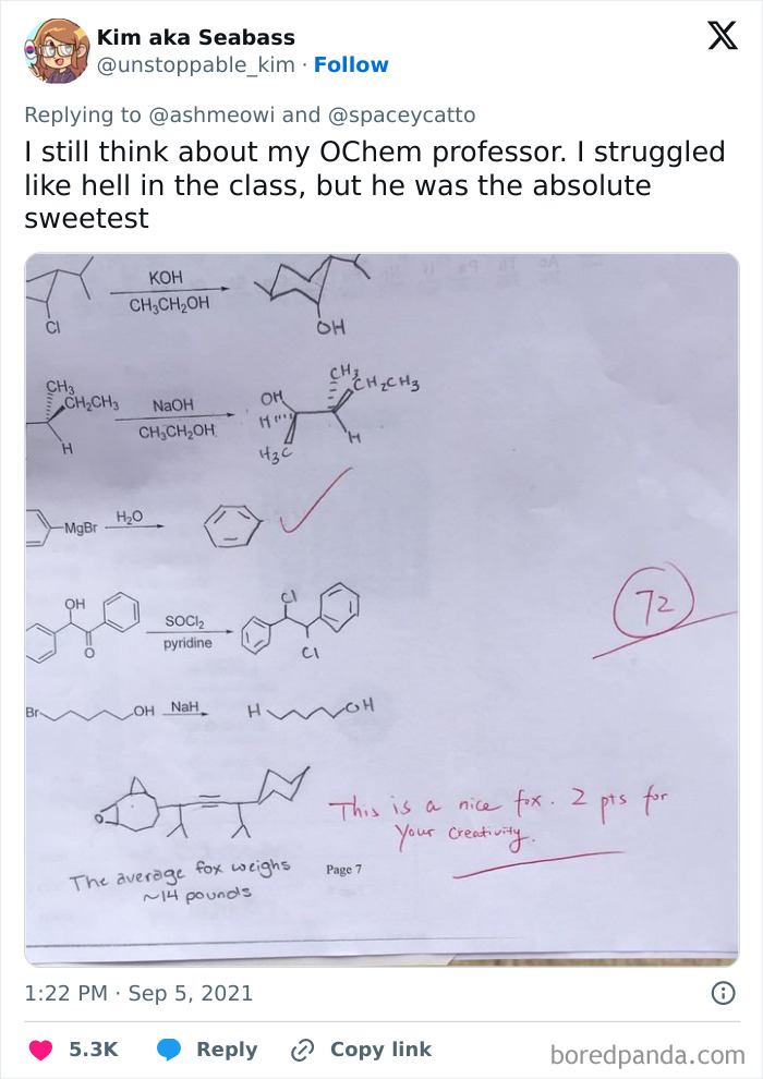 He Wouldn't Have Given Extra Points If It Wasn't Tied To Chemistry