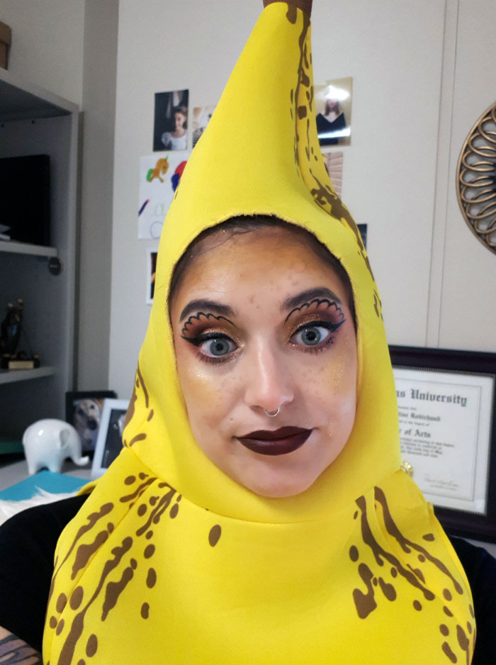 I'm The Only Person In My Entire Office Of 30 People Who Dressed Up Today, And I'm In A Full-Body Banana Suit