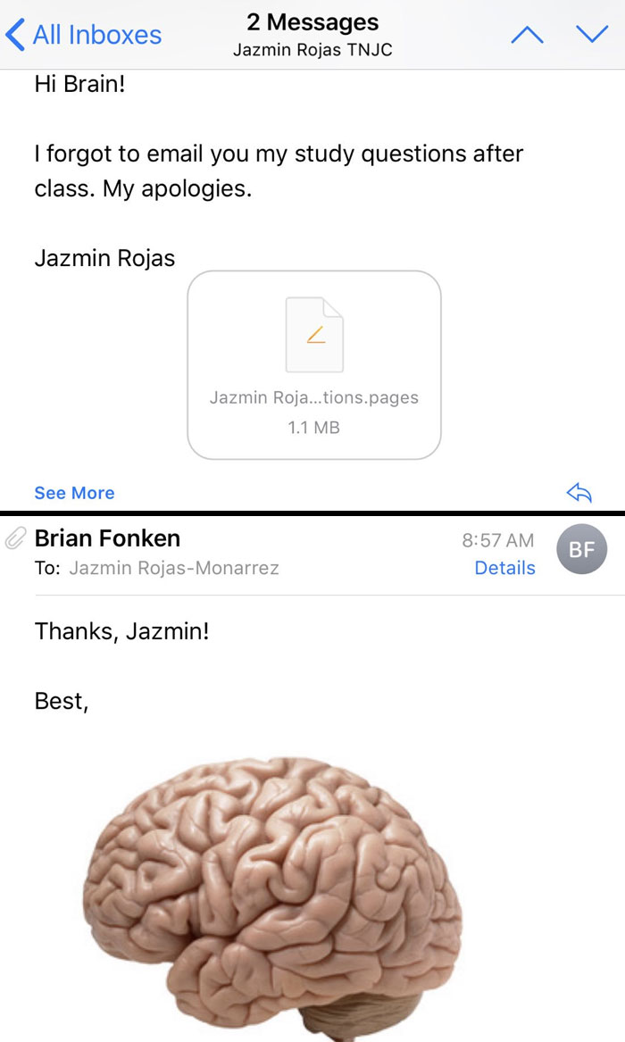 My Professor Only Likes To Be Addressed By His First Name, And I Put "Brain" Instead Of "Brian"