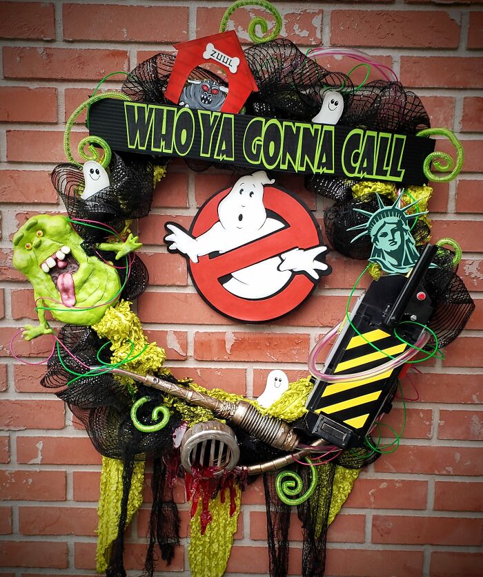 Slimer Ghostbusters Halloween Wreath