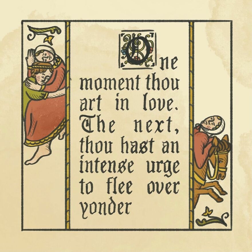 Medieval Humor Meets Modern Dating In ‘Recognising The Ick’ Series By Clarice Tudor