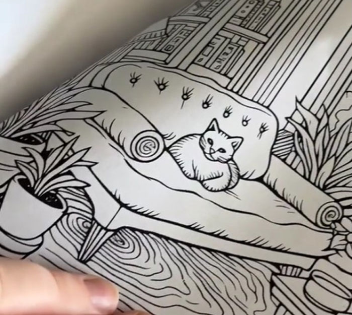 Woman Thinks She Bought A “Normal” Kitty Coloring Book, Starts Noticing Odd Things About It