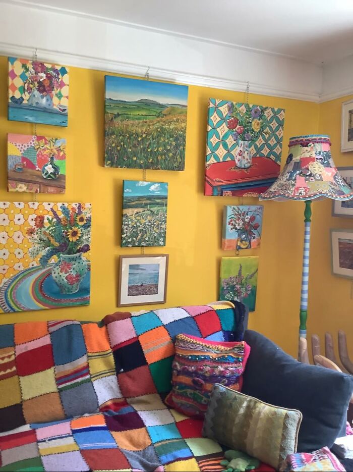 Thankyou For All The Love On My Textile Art ❤️ I Have Just Made Another Gallery Wall In My Sitting Room After Doing An Exhibition, Thought I Would Put Them All On The Wall Rather Than Taking Up Space On The Floor 😂