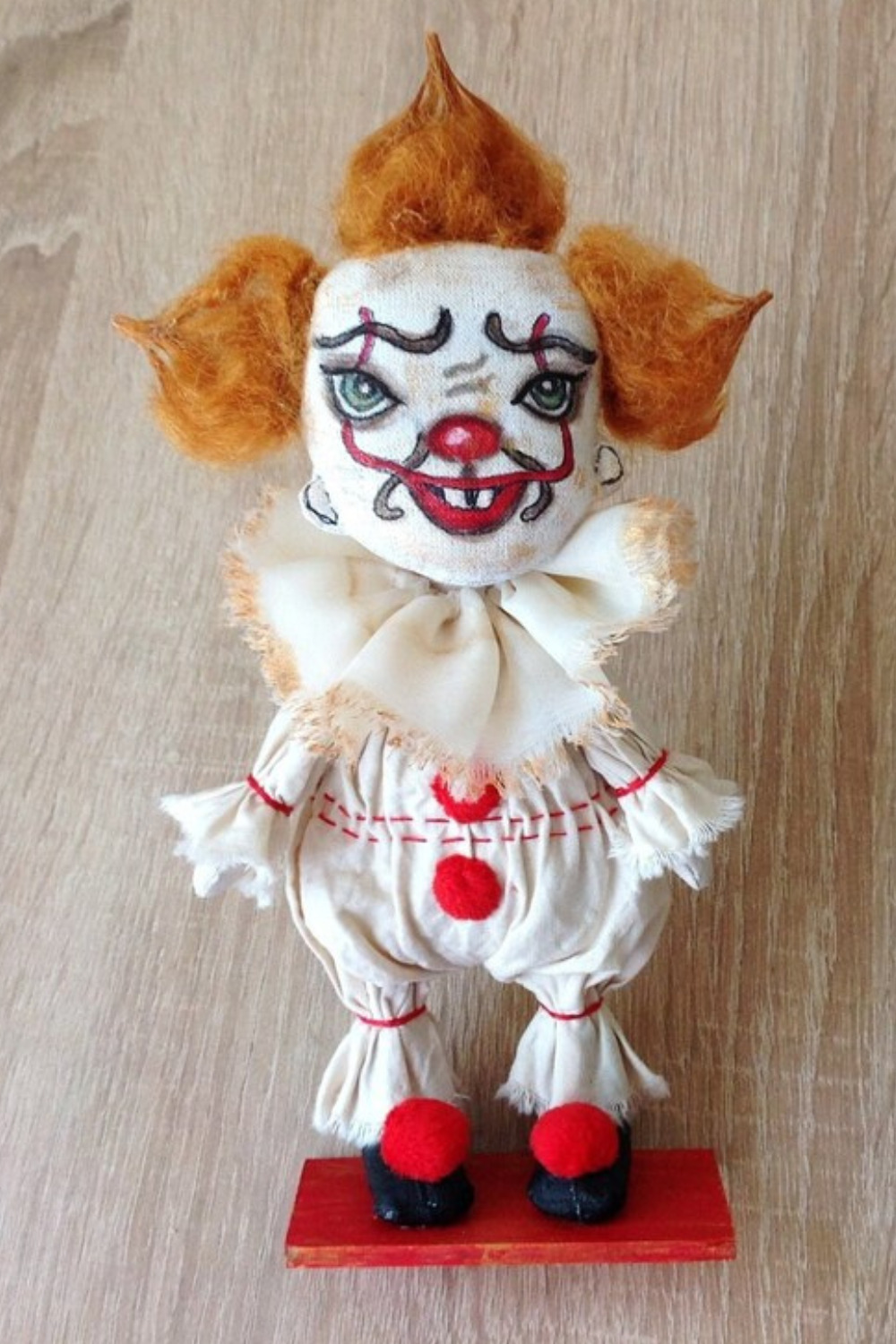 Ooak Art Doll Pennywise – Circus Doll Handmade – Creepy Clown Doll