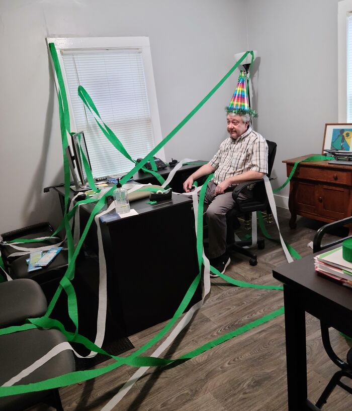 I Decorated My Father's Office For His 57th Birthday 