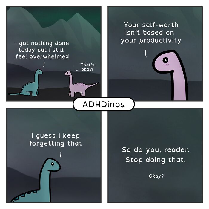 “Adhdinos”: My Webcomic About The Daily Struggles I Experience With Adhd ( New Pics)