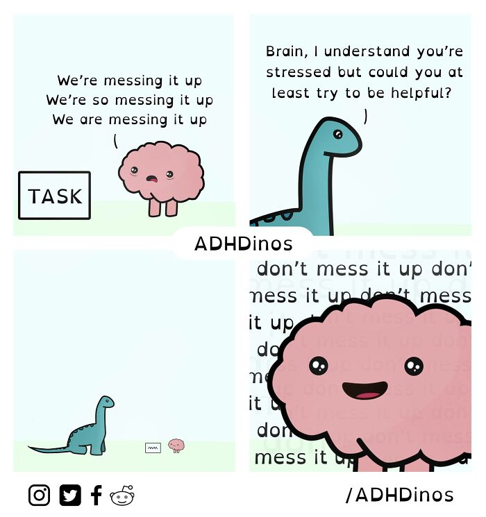 “Adhdinos”: My Webcomic About The Daily Struggles I Experience With Adhd ( New Pics)