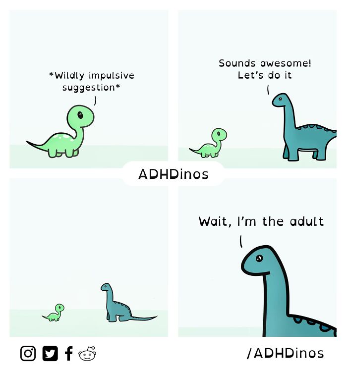 “Adhdinos”: My Webcomic About The Daily Struggles I Experience With Adhd ( New Pics)