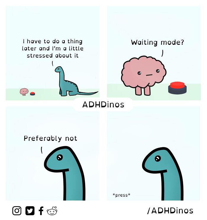 “Adhdinos”: My Webcomic About The Daily Struggles I Experience With Adhd ( New Pics)