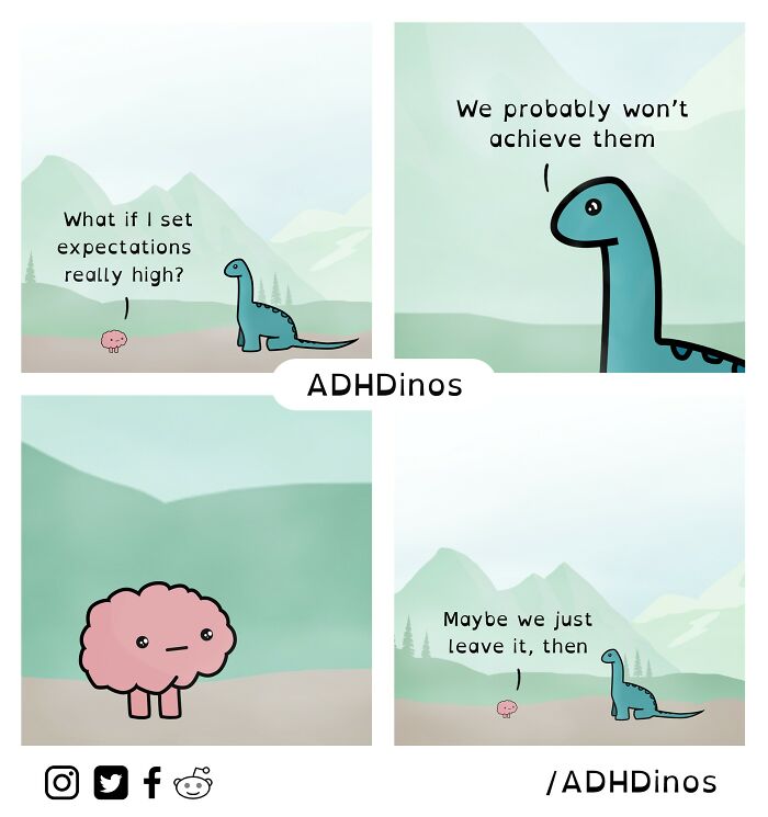 “Adhdinos”: My Webcomic About The Daily Struggles I Experience With Adhd ( New Pics)