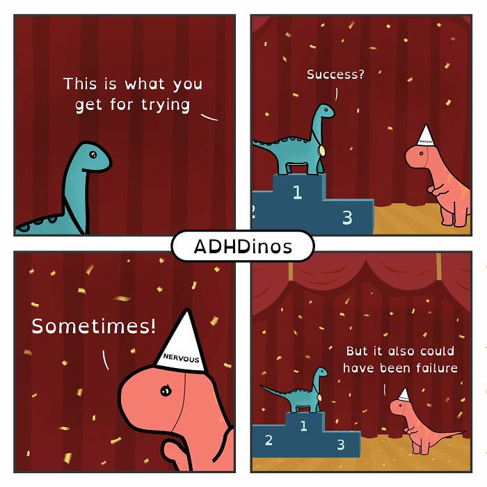 “Adhdinos”: My Webcomic About The Daily Struggles I Experience With Adhd ( New Pics)