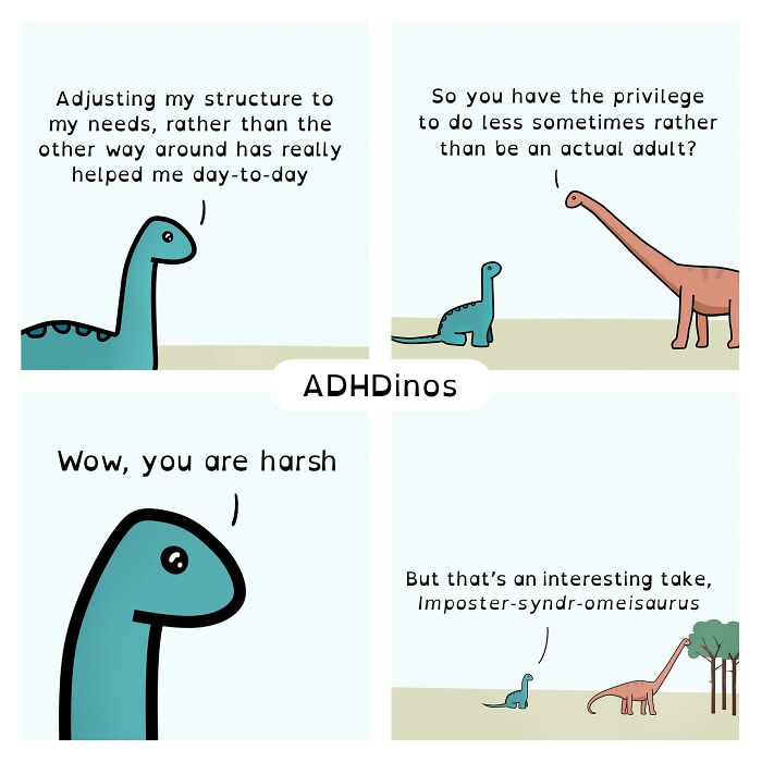 “Adhdinos”: My Webcomic About The Daily Struggles I Experience With Adhd ( New Pics)