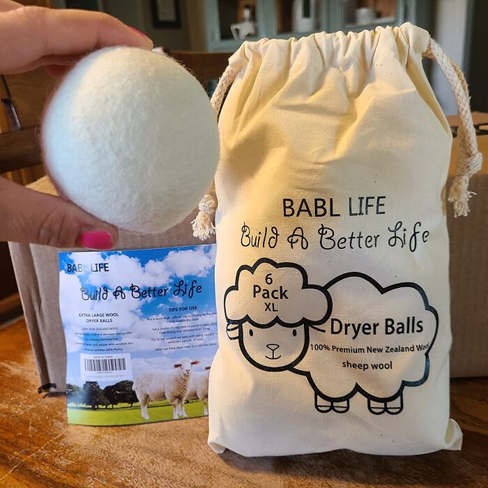  Wool Dryer Balls-Pack: Fluff Your Laundry Naturally, Reduce Drying Time, And Give Single-Use Dryer Sheets The Boot!