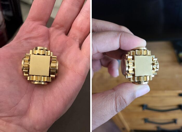  Pure Brass Cube Gears Linkage Fidget Toy: Spin Away Stress And Anxiety With This Mechanical Marvel