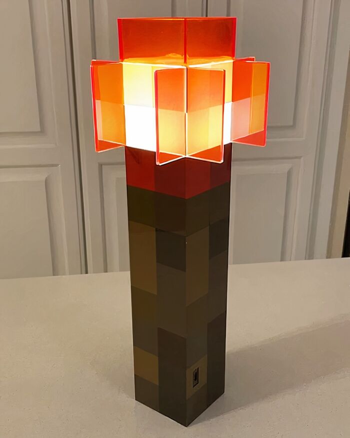  Minecraft Redstone Torch LED Lamp: Illuminate Your Desk With A Touch Of Pixelated Magic