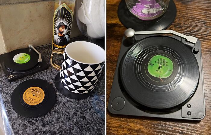 Don't Let Your Drinks Skip A Beat On These Groovy Vinyl Record Coasters - They're The Life Of The Party, Even If The Party's In Your Living Room