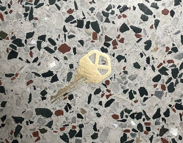 This Floor Tile At LaGuardia Airport Has A House Key Embedded In It