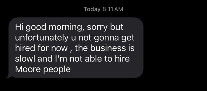 Got Hired To The Local Taco Bell, Did All The On-Boarding Paperwork Then Got This Message From Them A Few Days Later