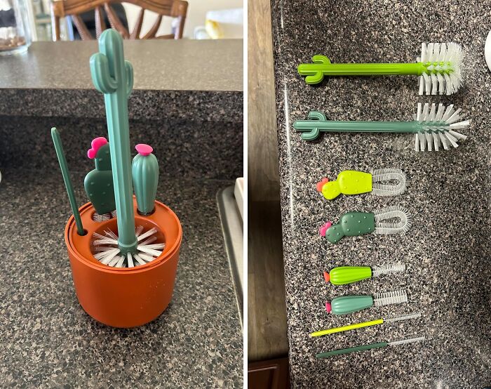  Cacti Bottle Cleaning Brush Set: Look Sharp While You Scrub!