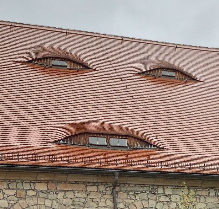 Creepy Face-Looking Windows On This Roof