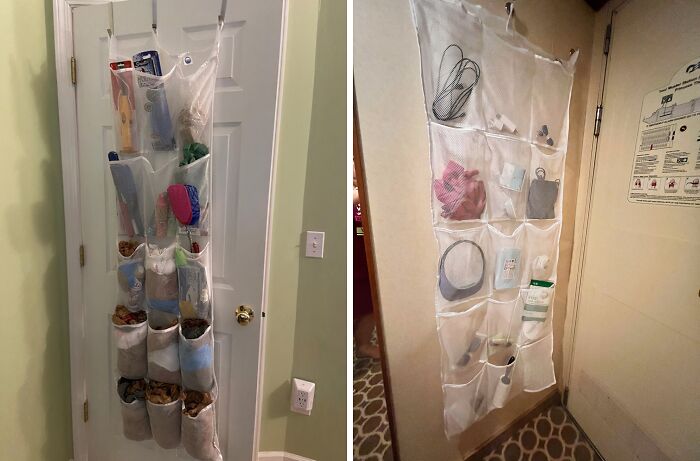  Cruise On Large Mesh Over Door Hanging Organizer: 15 Pockets For All Your Cruise Essentials, From Toiletries To Shoes