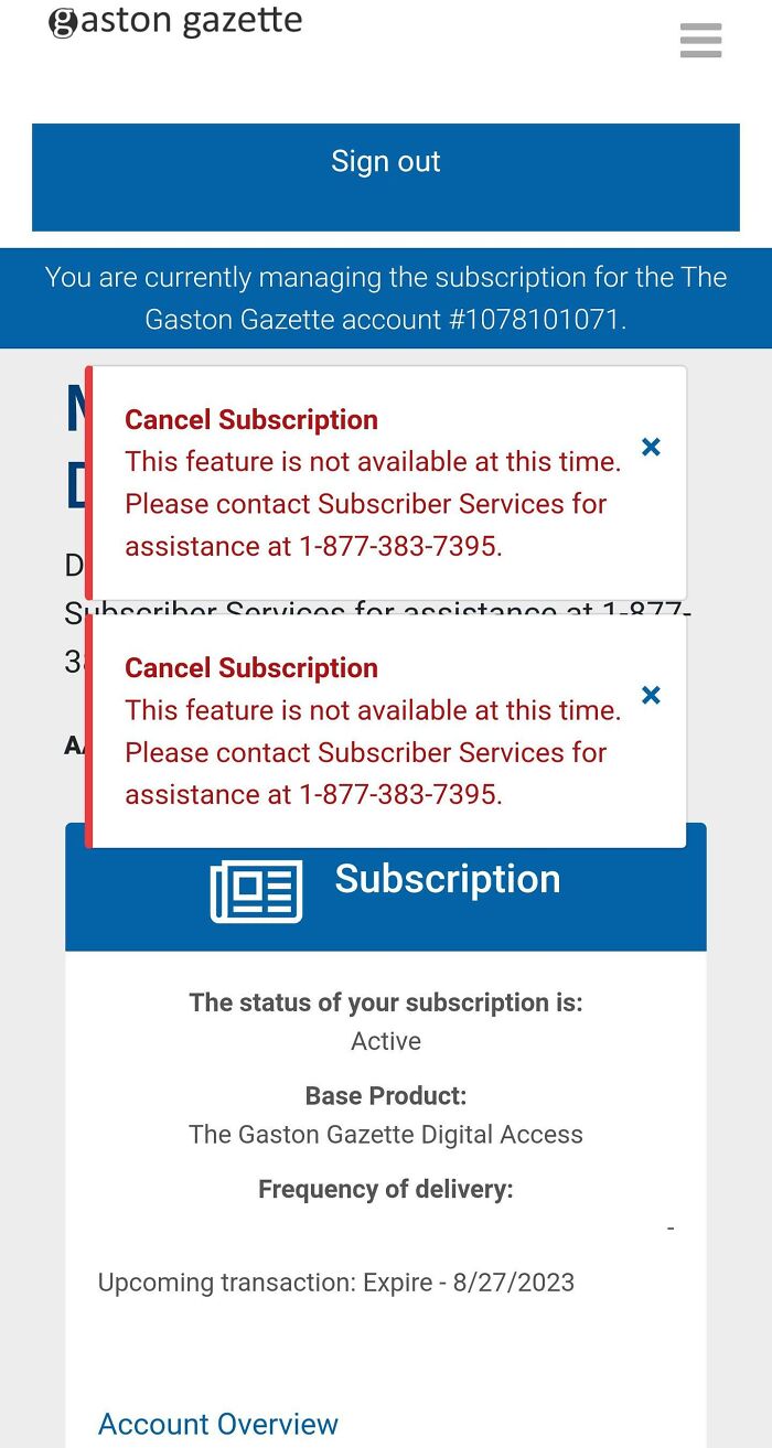 Tried Canceling My Newspaper Subscription Online