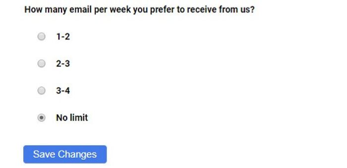 No "None" Option On An Unsolicited Email Subscription