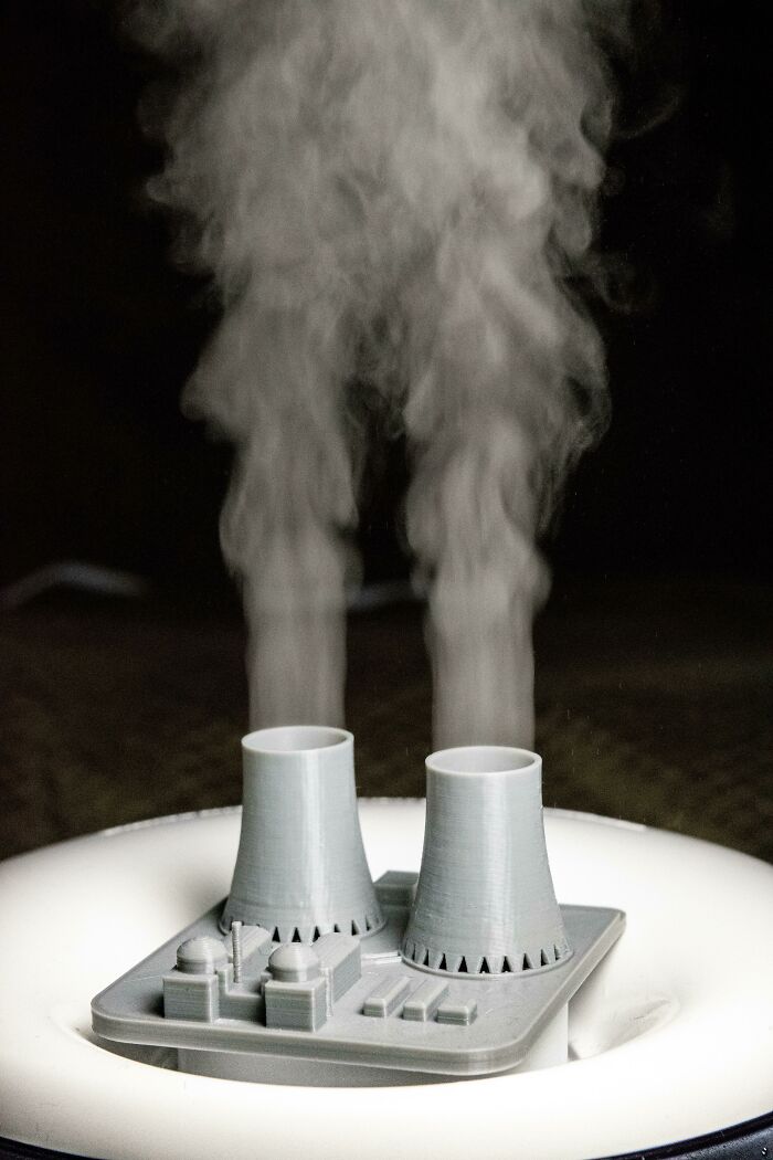 I Found A Mini Nuclear Power Plant On Thingiverse And Modified It To Fit On My Humidifier