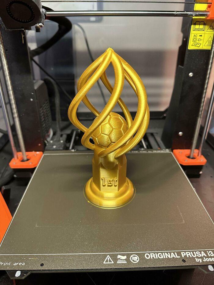 My Step-Son’s Soccer Team Won First In A Tournament But They Didn’t Get A Trophy So I Designed And Printed Him One