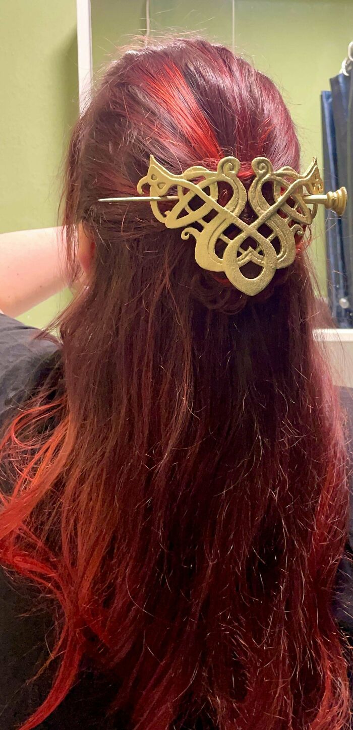 I 3D Printed This Hair Pin And I Love It! So Fancy With The Gold Paint