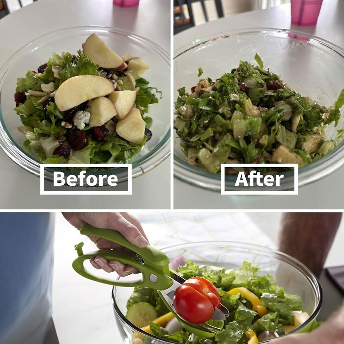 The Trudeau Toss And Chop Salad Tongs Will Revolutionize Your Salad Game, Making It Easier And Faster To Create Delicious, Chopped Salads