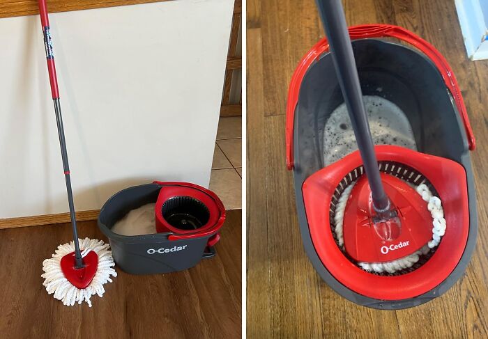 The O-Cedar Easywring Microfiber Spin Mop And Bucket System Is A Game-Changer For Cleaning Your Floors, Effortlessly Removing Dirt And Grime With Just Water