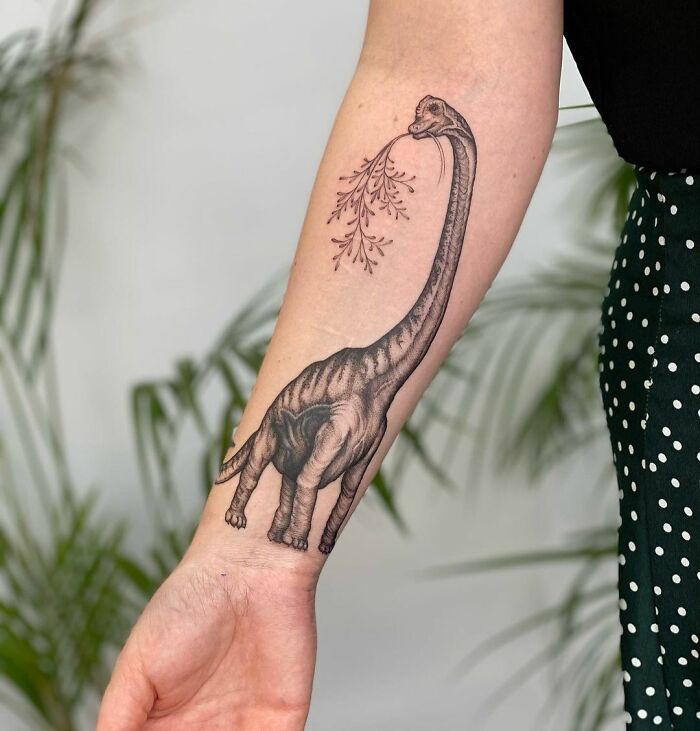 Brachiosaurus Cover-Up For Natasha! I Wish I Could Tattoo A Dinosaur Every Day