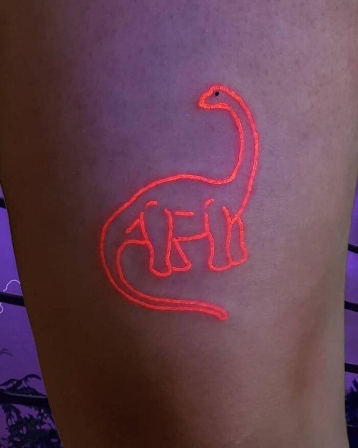 Glow In The Dark Dinosaur Tattoo