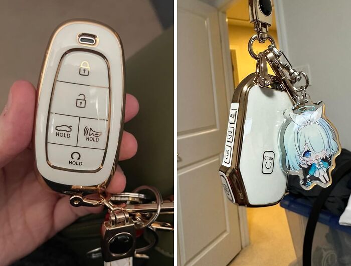 Your Keys Will Be Looking Sharp And Feeling Fancy With This Stylish Key Fob Cover And Leather Keychain