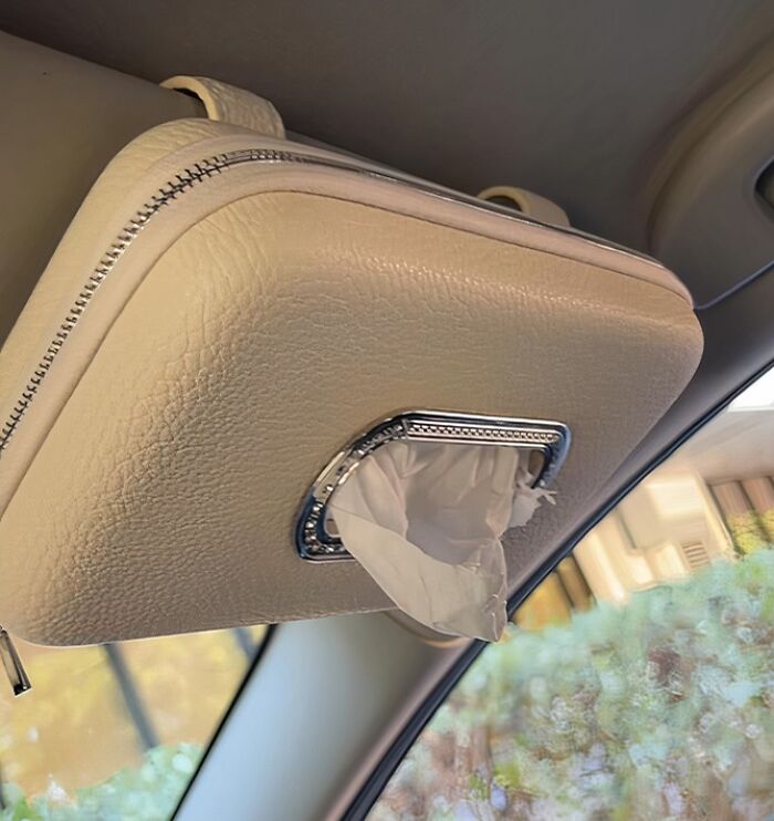 Sneezes And Spills Don't Stand A Chance With This Handy Car Tissue Holder On Your Side