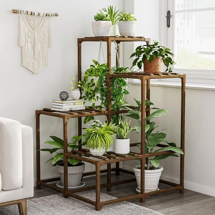 This Corner Shelf Plant Holder Is The Perfect Way To Turn Any Boring Corner Into A Lush, Green Oasis